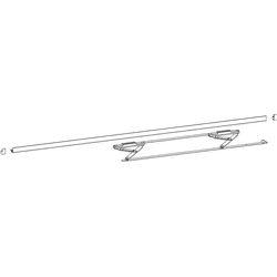 Hautau, Zubehör Türbeschlag, ATRIUM HKS 160 S, Halteschiene, weiss, FFB 901-1250mm, 1 Stk