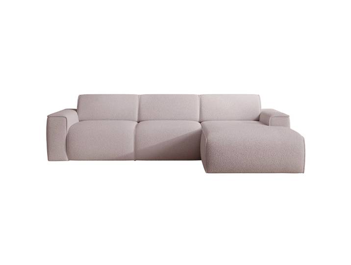 Ecksofa Bouvi L-förmig, rechtsseitig, beige Bouclé