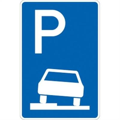 Verkehrsschild VZ315-50, Parken halb auf Gehwegen links, Alu, RA1, 600x900 mm