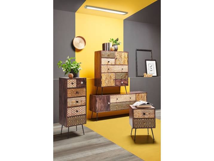 Massive Kommode Khedi 40 x 108 x 35cm Braun/Braun