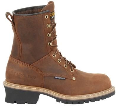 "Carolina Elm 8"" Logger - Mens 12 Brown Boot D"