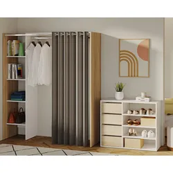 TemaHome »Tom 1« Kleiderschrank mit Vorhang Eiche Taupe 123/160x182x50 cm