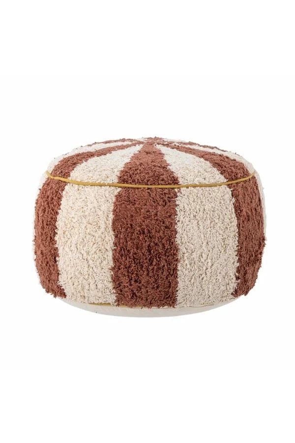 Bloomingville Mini Charoline poef bruin beige gestreept