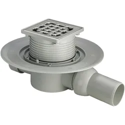 Viega, Zubehör Sanitärinstallation, Horizontal height-adjustable ladder with stainless steel grille and sealing ring, d 50