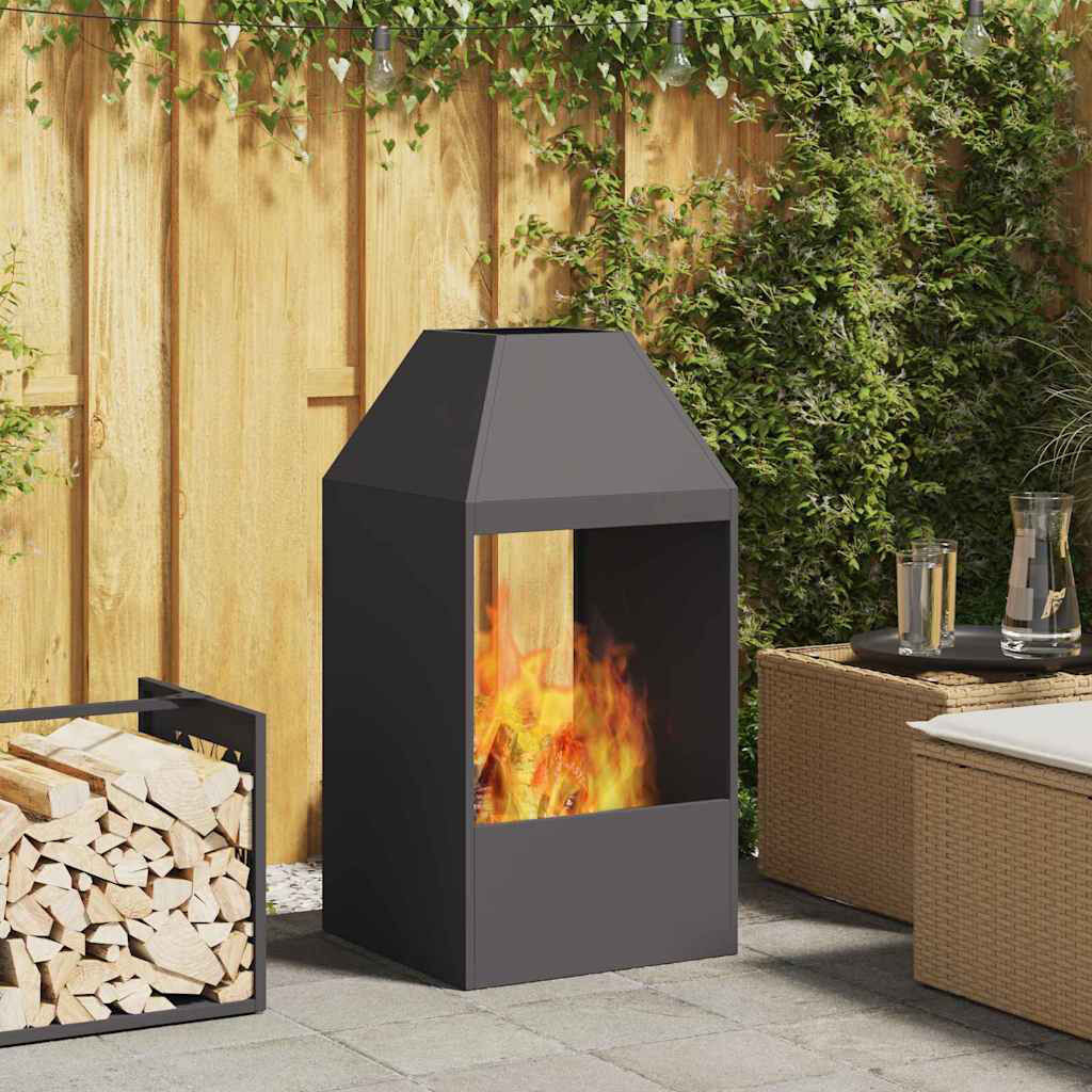 Borough Wharf Modern Fire Pit Black Black