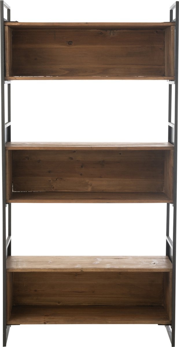J-Line rek zwart/naturel hout en metaal small