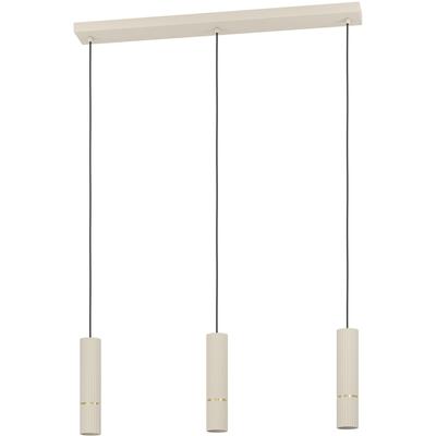 EGLO Hängeleuchte "CAMINIA Pendellampe - Stahl - GU10 - 3X4,7W - IP20", beige (sandfarben, messing, gebürstet), 3, H: 110cm, 1 Stk., Leuchten, Hängelampe, Deckenlampe, Wohnzimmer, Esszimmer, L77 x B9 x H110 cm, Hängeleuchte