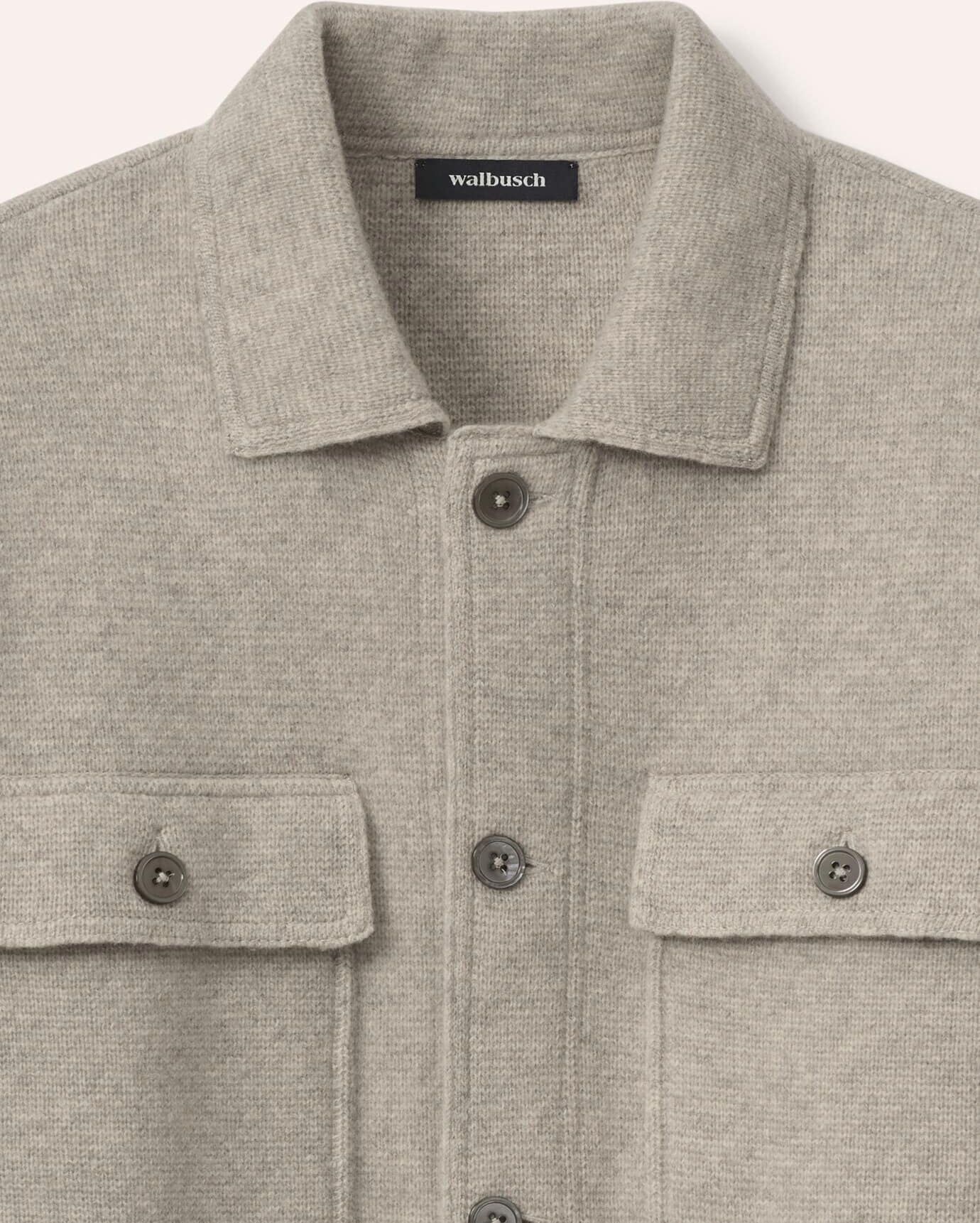 Walbusch Hemdjacke aus Merinowolle, noch offen: Größenlauf, Farbe Beige, 48, extrafeine Merinowolle moderner Schnitt Herren