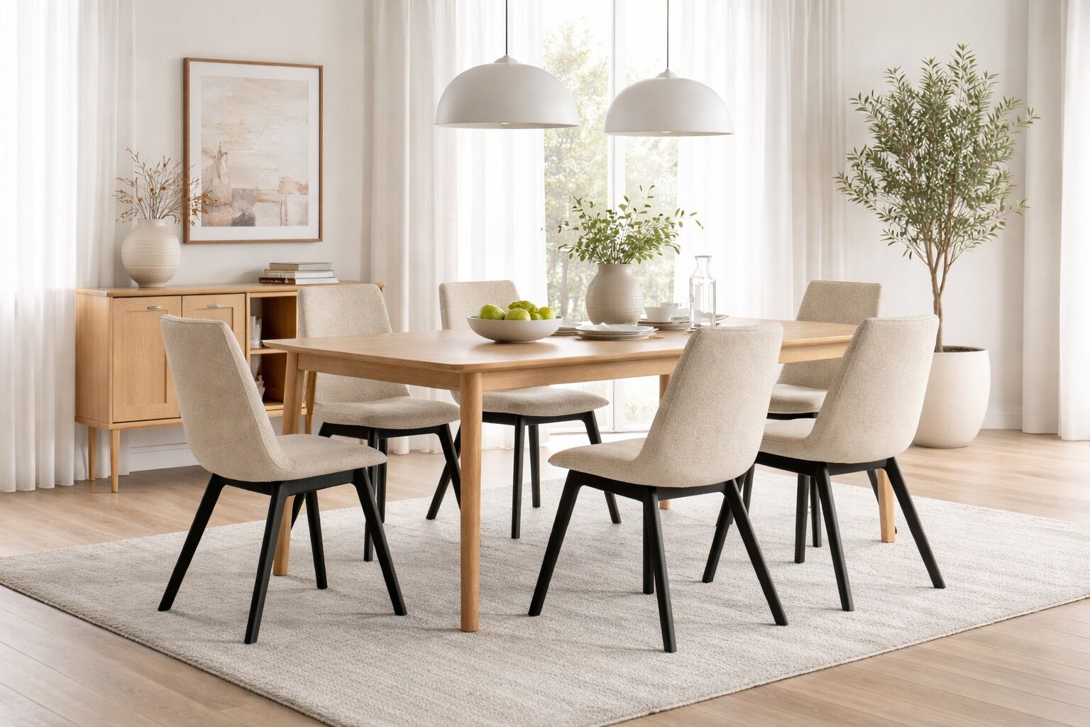 4-Fussstuhl GOODPRODUCT "Ramon", beige (beige rumi 9, buche schwarz), B:46cm H:89cm T:57cm, Holzwerkstoff, Massivholz, Polyester, Stühle, 4-Fussstuhl, mit Massivholzbeinen, verschiedenen Farben und Stoffe beige rumi 9, buche schwarz B/H/T: 46cm x 89cm x 5