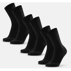 MERINO KNOPF CREW SOCKEN - 3-Pack - Schwarz - 43-47