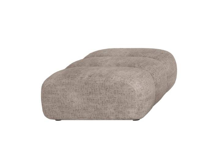 GABYA - Pouf rectangle matelassé en tissu taupe