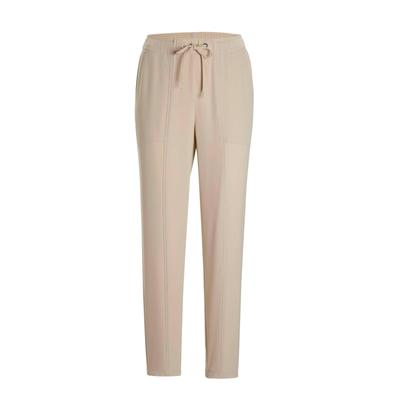 Schlupfhose GOLDNER "Braune Cargo-Schlupfhose SARA", Damen, Gr. 40, N-Gr, beige, Obermaterial: 95% Polyester PES. 5% Elasthan EL., gerade, Hosen Schlupfhose, streckende Teilungsnähte