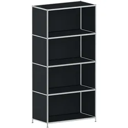 viasit Aktenregal »System 4« breit 4 OH schwarz, 77.9x155.6x40.4 cm