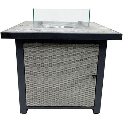 Feuerstelle TEPRO "Medfield", grau (anthrazit, grau), B:76,5cm H:65,5cm L:76,5cm, Blech, Edelstahl, Glas, Feuerkörbe, Gasfeuerstelle, BxLxH: 76,5x76,5x65,5 cm