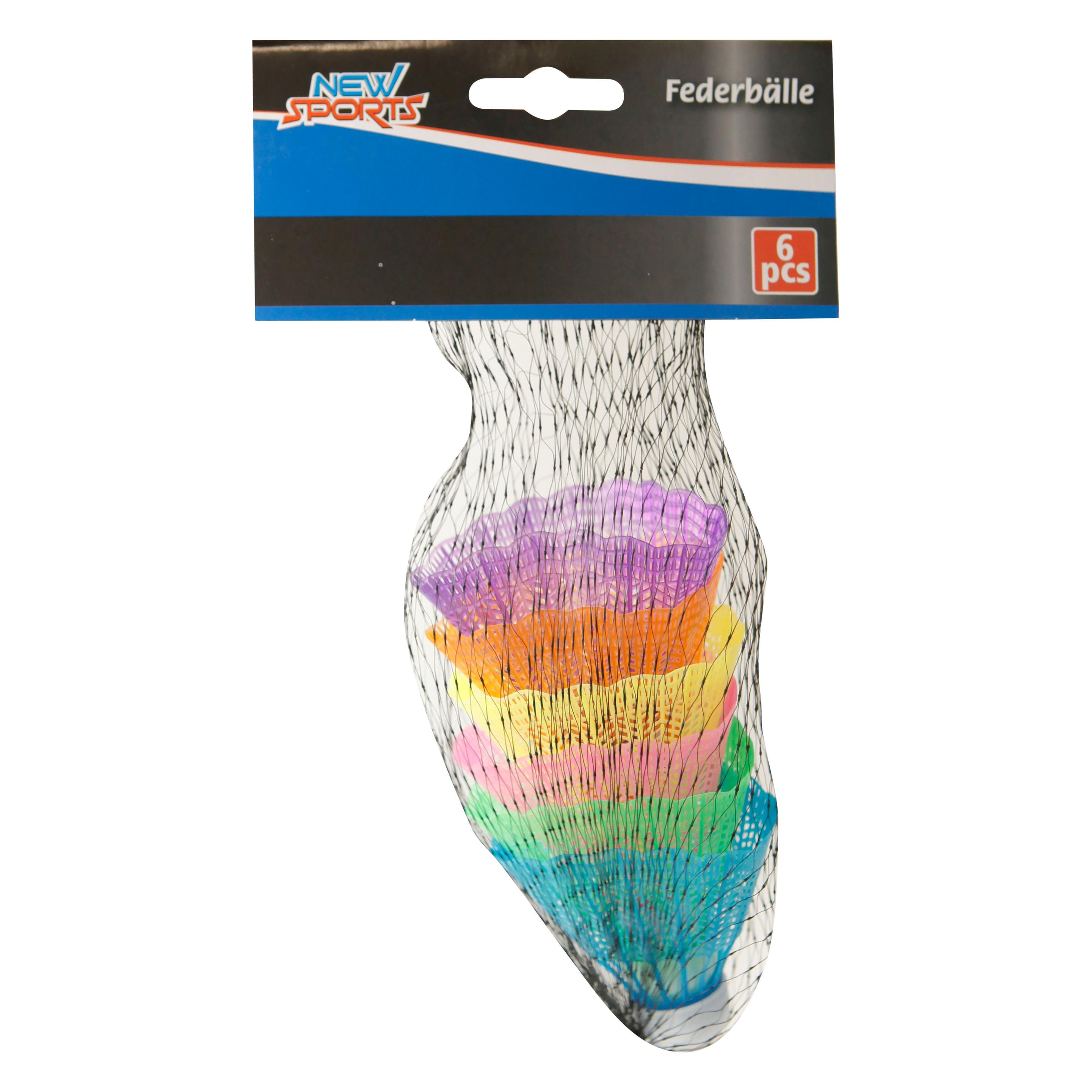 New Sports Federbälle, bunt, 6 Stück (74101496)