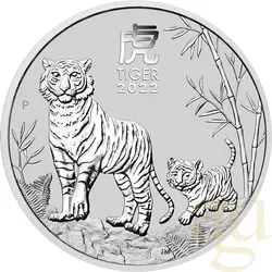 1 Unze Silbermünze Australien Lunar III Tiger 2022