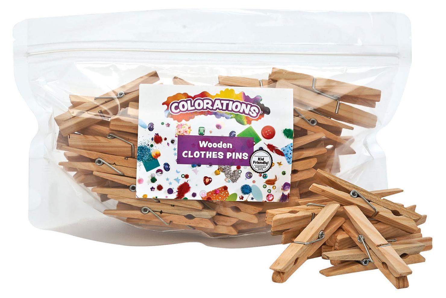Colorations Houten wasknijpers 48 stuks