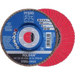 PFERD TOOLS 67660625 PFF 125 CO-COOL 60 SG STEELOX Fächerschleifscheibe Durchmesser 125 mm Bohrungs-Ø 22.23 mm Körnung (num) 60 Aluminiumlegierung,