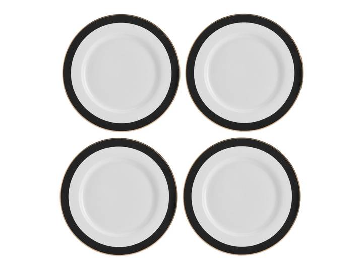 Service d'assiettes en porcelaine Luxe Deco 4 pièces, 27.5cm