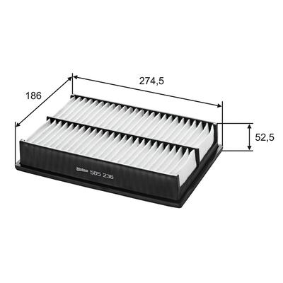 VALEO Luftfilter 585236 Filtereinsatz 53mm für MAZDA AMC