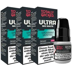 8 ml Totally Wicked ULTRA Nic Salts - 2,0 % (20 mg/ml) Spearmint Menthol, 3er Pack