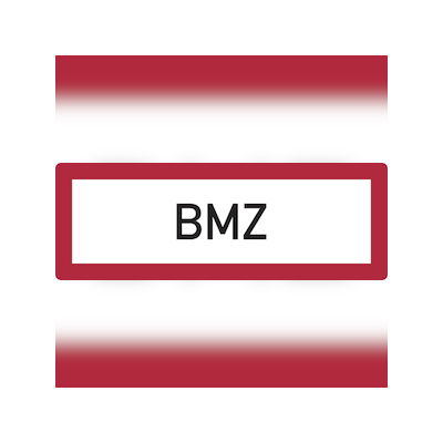 Feuerwehrschild, BMZ (Brandmeldezentrale) - DIN 4066 - 297x105x1.5 mm Kunststoff nachleuchtend