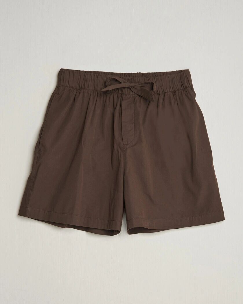 Tekla Poplin Pyjama Shorts Coffee