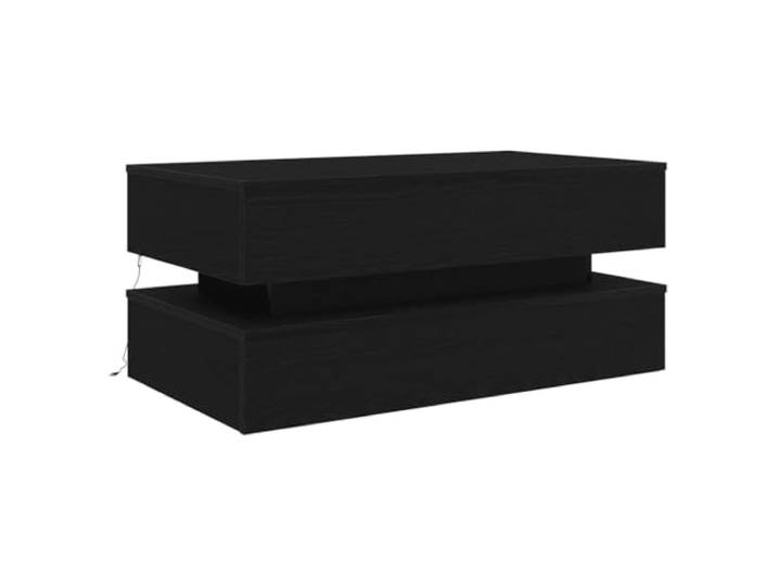 vidaXL Couchtisch mit LED-Leuchten Schwarz Eichen-Optik 90x50x40 cm