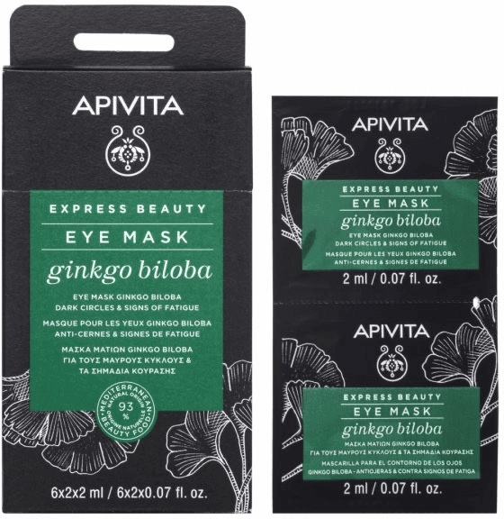 Apivita Express Beauty Máscara Papos Olheiras Gingko 2ml x2