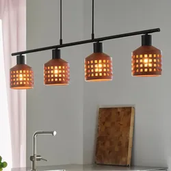 OSRAM 4-flammige Pendelleuchte Decor Clay Windows aus Ton mit E27 Fassung braun