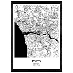 POSTER Karte Von Porto - Portugal A3 Rahmenlos
