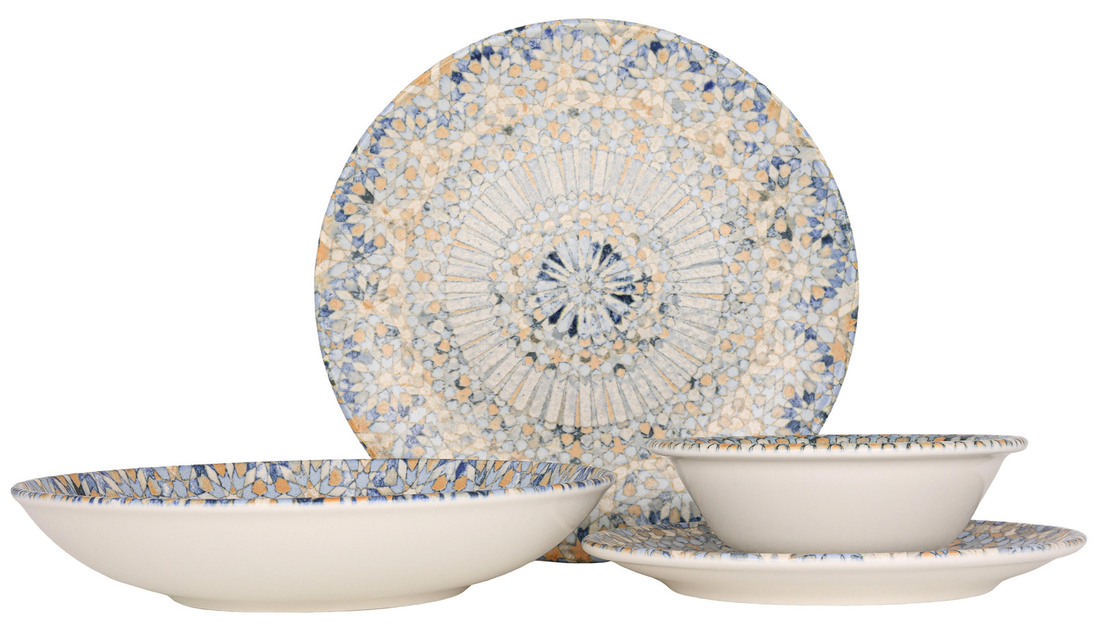 Bonna Luca Mosaic 24-delige porseleinen serviesset voor 6 personen