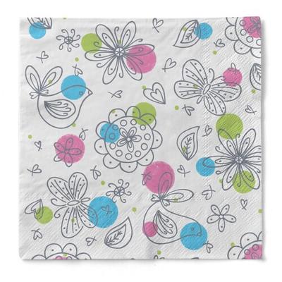 Sovie HOME Serviette Petra aus Tissue 33 x 33 cm, 20 Stück - Floral
