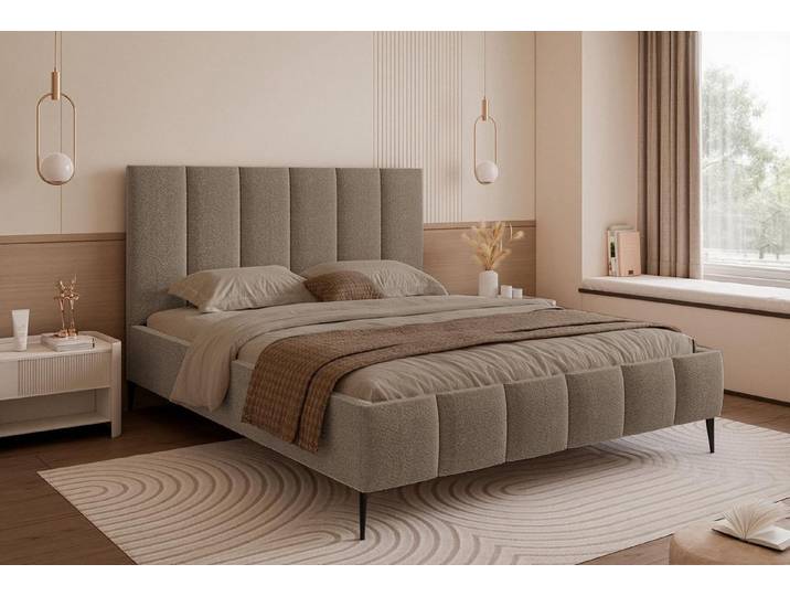 Compleo Polsterbett auf hohen Füßen, Designer bett, Klassisches Design, Viele Farben und Größen zur Auswahl