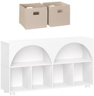 RiverRidge Home "RiverRidge Kids Curve Appeal 46"" Bookcase with 4 Cubbies and Arched Design -Bookshelf Toy Storage Organizer -White/Optional Bins"