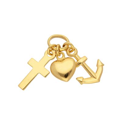 Kettenanhänger ADELIA´S "333 Gold Anhänger Glaube-Liebe-Hoffnung", gold, Schmuckanhänger, Damen, Gold, Kettenanhänger, Goldschmuck für Damen