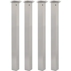 Vasalat, Tischbeine + Tischgestell, CAMAR Tischbeine höhenverstellbar, Tischfuss 60x60mm, 705-735mm Edelstahl 4 Stück