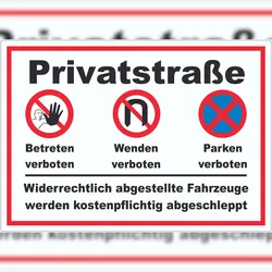 HB-Druck Privatstrasse Aufkleber A6 (105x148mm)