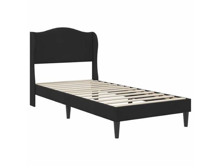 KTHLBRH Bettgestell aus schwarzem Samt 90 x 190 cm Konische Beine, robustes Sperrholz, modernes Design, Verwendung im Innenbereich