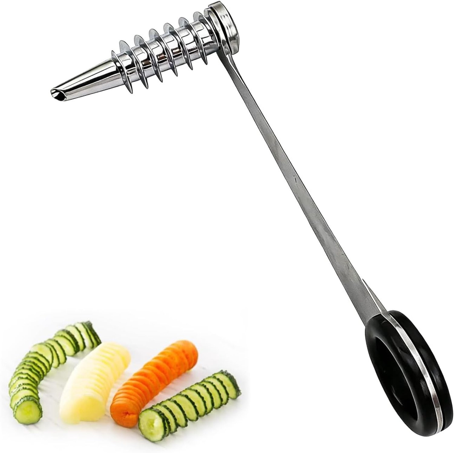 Creatieve Spiral Cutter voor Groenten - RVS Spiral Slicer voor Komkommers, Wortels, Courgettes en Aardappelen