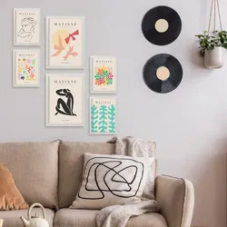 POSTER Set Mit 6 Henri Matisse Freiheit Drucke Des Fauvismus Und Der Abstrakten Kunst Für Innenarchitektur A3 & A4 Schwarzer Rahmen