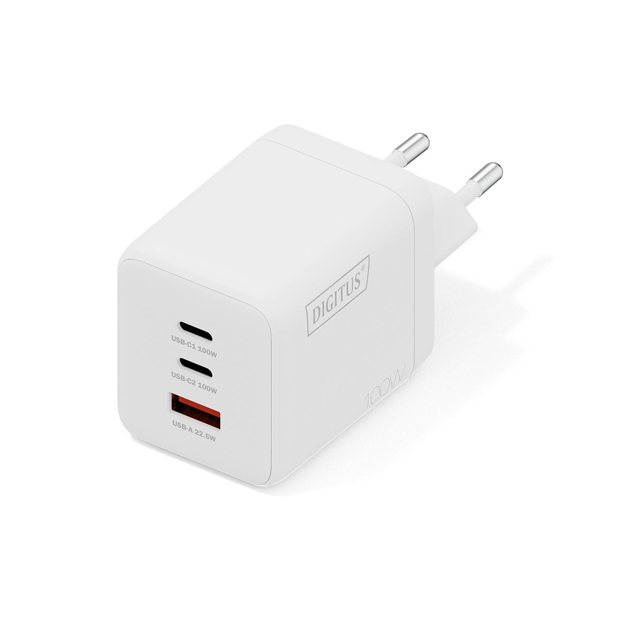 Digitus USB-Ladegerät GaN 100W, 2x USB-C, 1x USB-A weiß