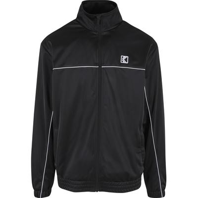 Collegejacke KARL KANI "Karl Kani Karl Kani Og Trackjacket", Herren, Gr. XXL, schwarz, weiß, 100% Polyester, unifarben, normal, amerikanischer Ausschnitt, Jacken Collegejacke