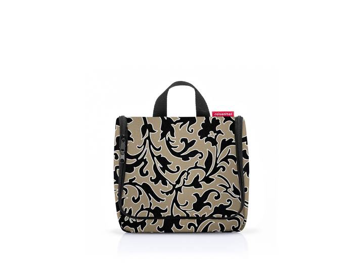Kulturbeutel REISENTHEL toiletbag , beige (baroque marble), B:20cm H:10cm T:23cm, Polyester, Taschen, Kulturbeutel, großes Hauptfach, Stecktaschen, Reißverschlusstaschen, Spiegel innen
