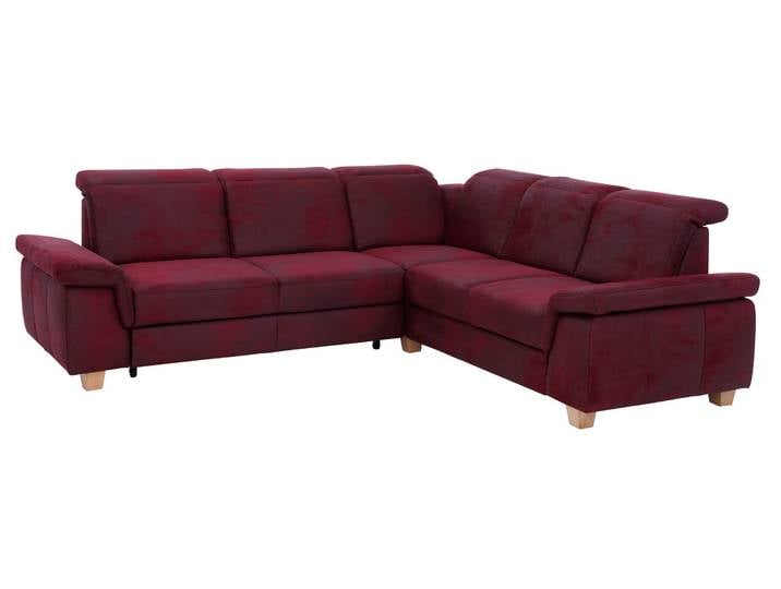 Ecksofa, Luxus-Microfaser, Bordeaux, 256×236 cm, Federkern, L-Form, Home Affaire