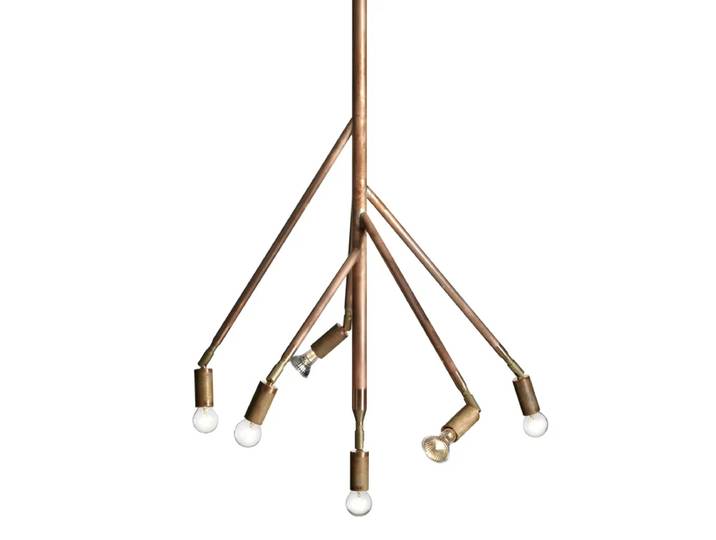 Örsjö Belysning Lampe à suspension Kvist grand cuivre brut