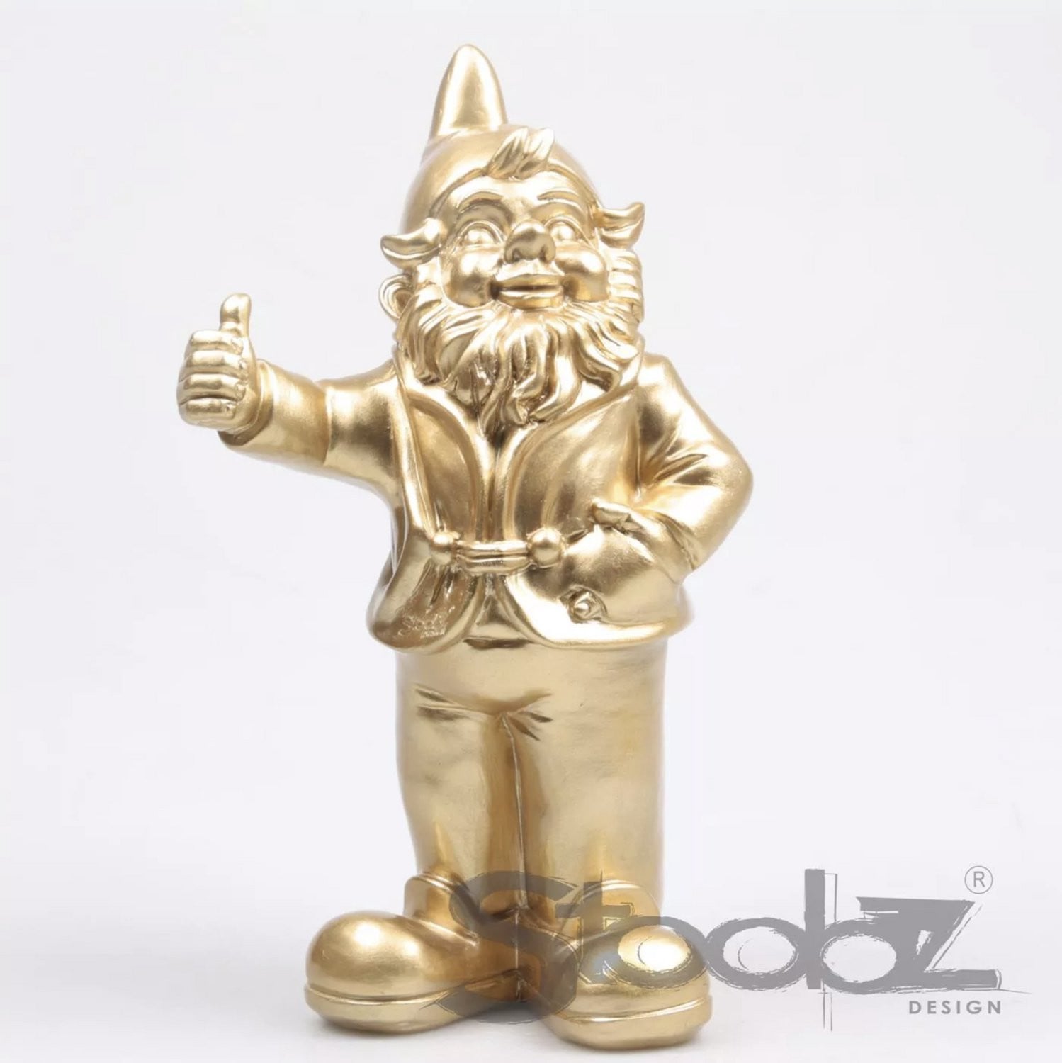 Stoobz Kabouter Duim Omhoog Decoratief Beeldje - Goud - 31 cm