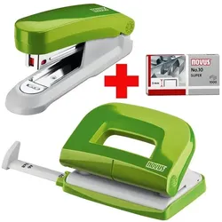 Novus Locher-Tacker-Büroset »Evolution Twin Set fresh« grün