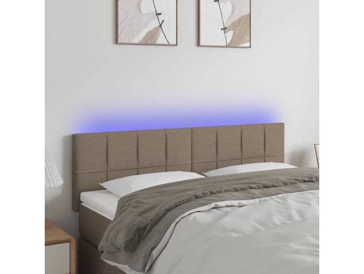 Tête de Lit à LED Meuble de Chambre à Coucher Accessoire de Lit Double Tête de Cadre de Lit Intérieur Taupe 3121614