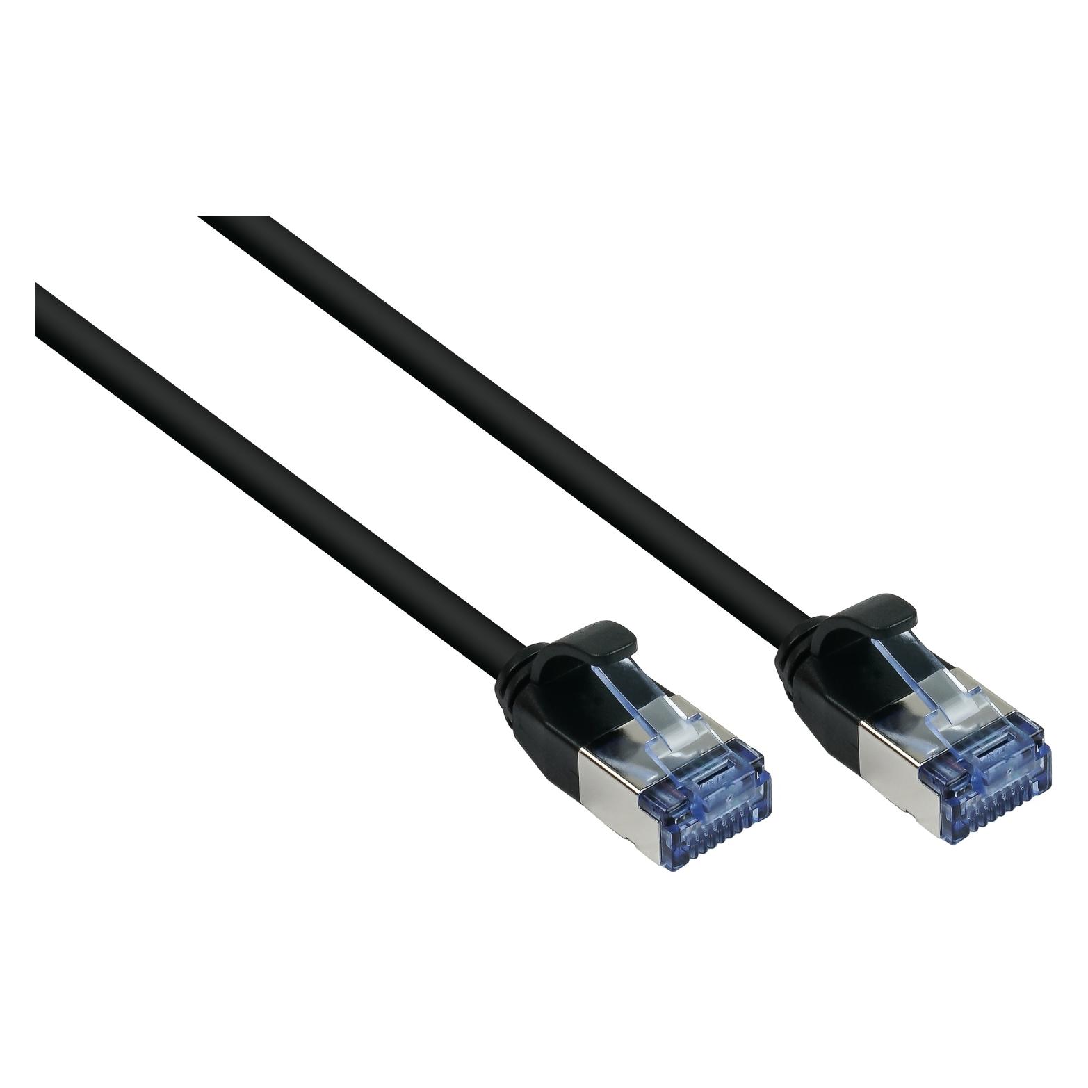 Good Connections RNS Patchkabel SlimLine, Cat.6A, U/FTP, PiMF, halogenfrei (LSZH), 500MHz, CU, schwarz, 0,5m, Good C (U/FTP, CAT6a, 0.50 m) (8060-HS005S)